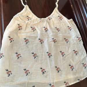 Abercrombie and Fitch White Floral Cami Size XXS